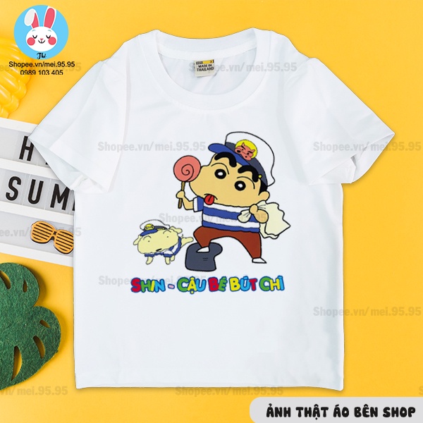 Áo thun ku shin cậu bé bút chì dành cho bé,áo in hình ku shin sắc nét cute có nhiều kích cỡ