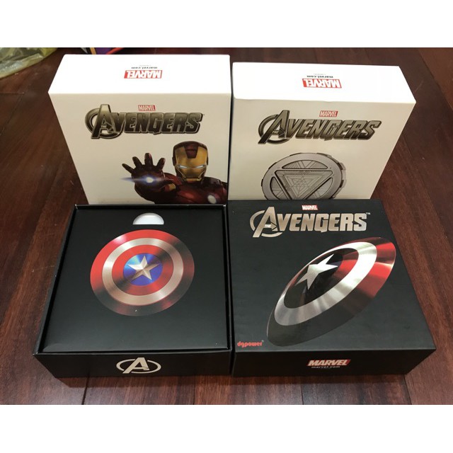 [Mã 2404EL10K giảm 10K đơn 20K] [CỰC ĐỘC] Sạc dự phòng Captain America Avengers 6800mah Kim loại nguyên khối - FULL BOX