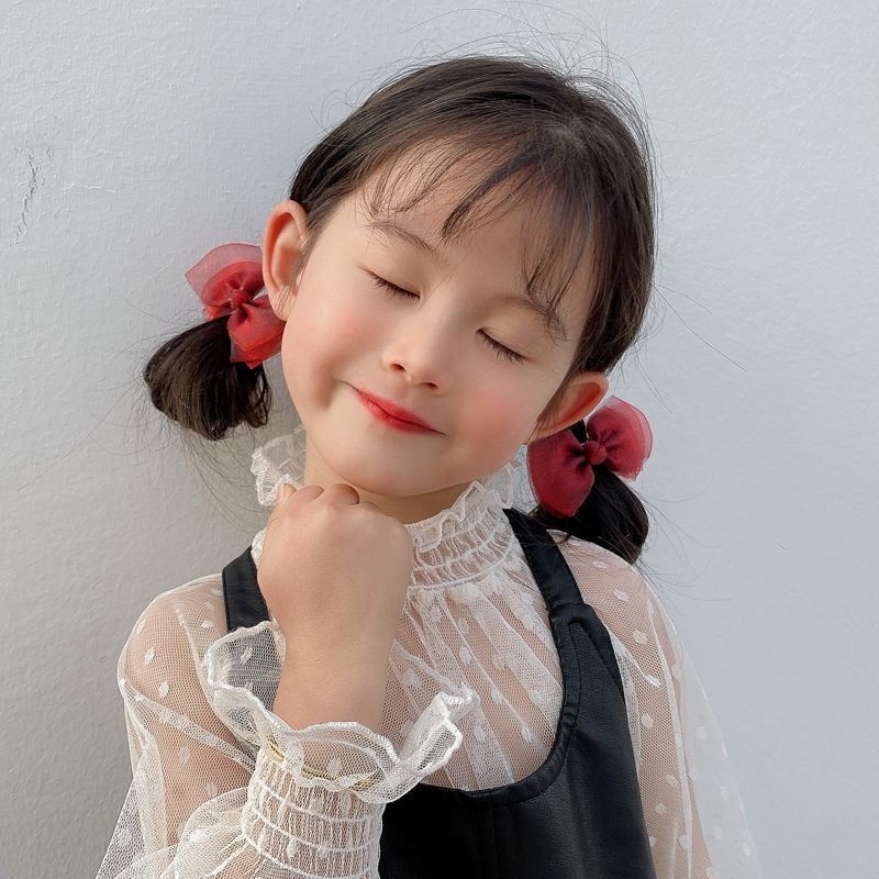 Kẹp Tóc Nơ Lưới Thời Trang Hàn Quốc Cho Bé Gái