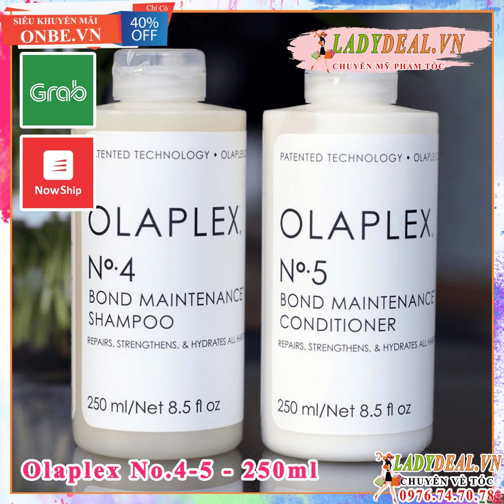 BỘ GỘI XẢ OLAPLEX SỐ 4 &amp; SỐ 5 PHỤC HỒI TÓC KHÔ XƠ HƯ TỔN USA 250ML