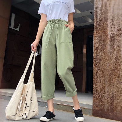 Quần Yếm Lưng Cao Dáng Rộng Thời Trang Xuân Thu Cá Tính Cho Nữ