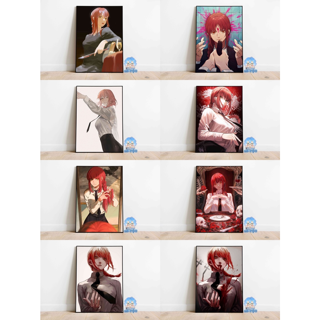 Ảnh poster A3 dán tường cao cấp Makima (6) Anime Manga Chainsaw Man 2D Tộc Shop