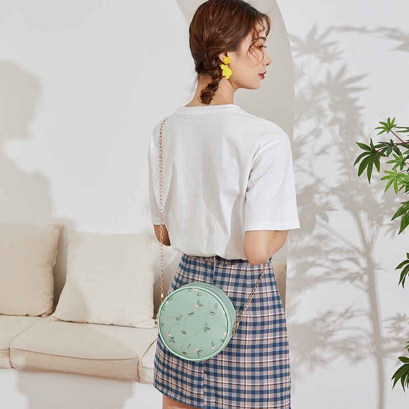 Túi Da Pu Đeo Chéo Thêu Họa Tiết Đơn Giản Thời Trang Cho Nữ | BigBuy360 - bigbuy360.vn