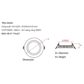Đèn Led Âm Trần Panasonic 12W NNP735563