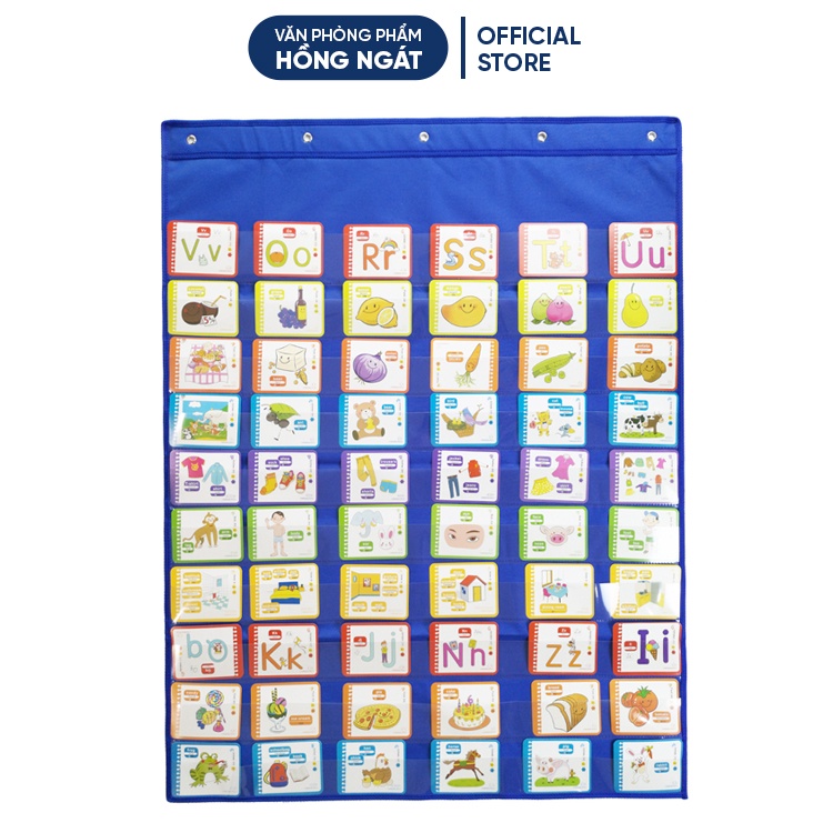 Bảng cài thẻ pocket chart 10 tầng, đồ dùng học tập giáo cụ dạy học tiếng anh văn phòng phẩm GC19