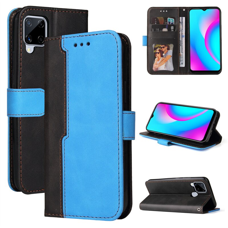 Bao da điện thoại nắp lật cho Oppo Realme C15 C12 C20 Narzo 20 30A 7i C25S 8 Reno 6 5 4 Plus A74 F19 A53S A16S A54S A55 Find X3 Pro Neo