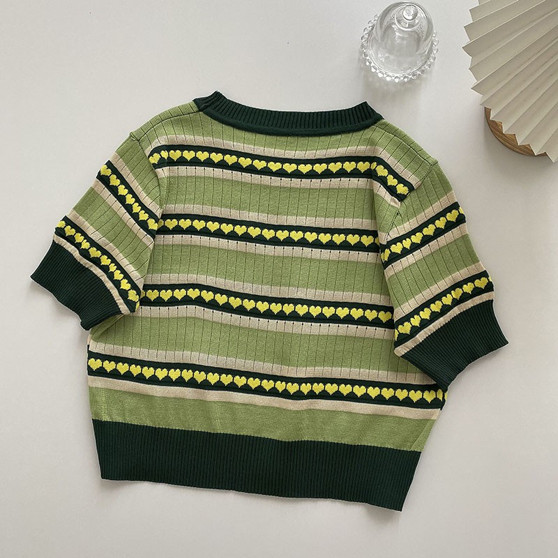 Áo thun dệt kim mỏng tay ngắn dáng rộng thời trang trẻ trung năng động