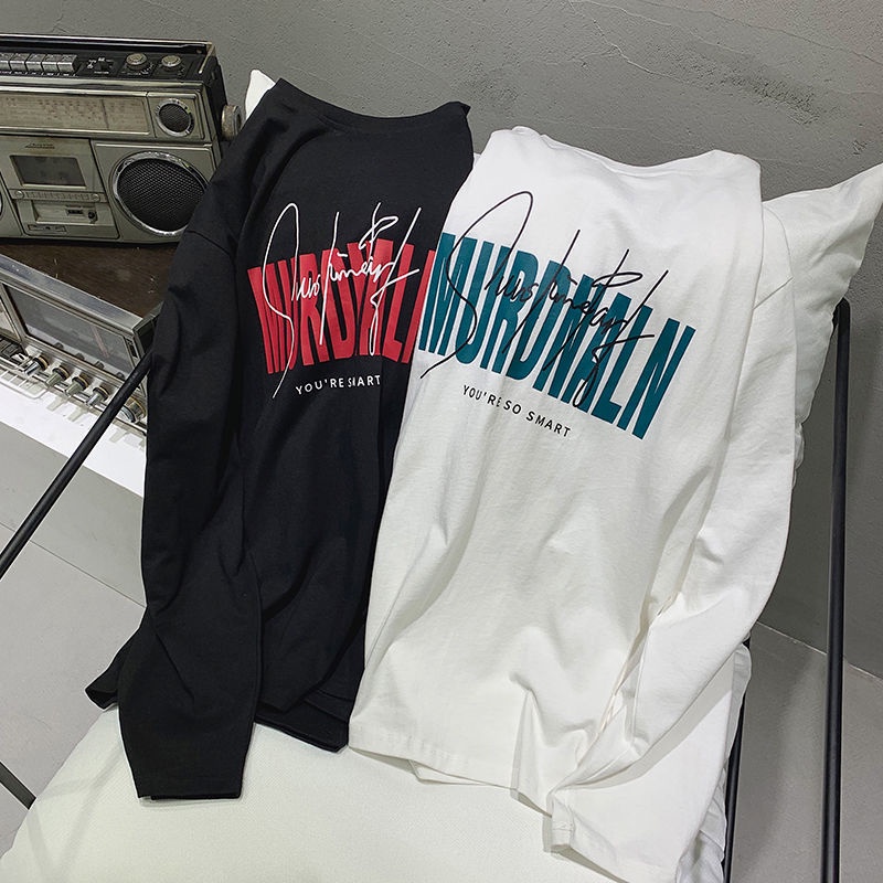 [Mã 11FASHIONSALE1 giảm 10K đơn 50K] 【Keroro】ÁO phông dài tay nam nữ dáng dộng in chữ trước ngực HOT ( kèm ảnh thật) | BigBuy360 - bigbuy360.vn