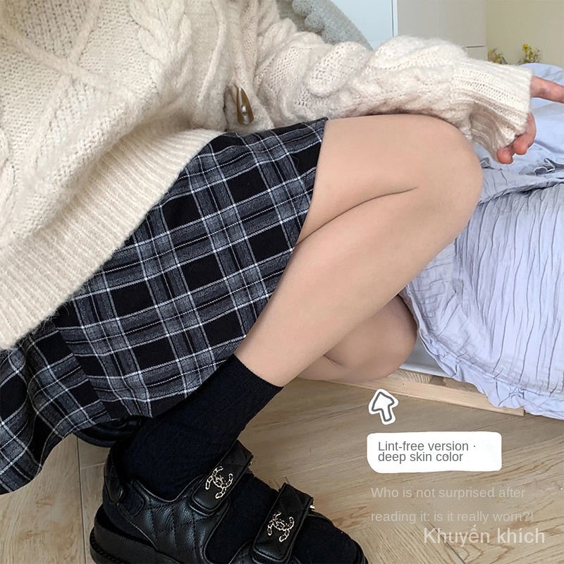 Quần tất legging lông cừu dày màu da nude siêu tự nhiên mặc bên ngoài thời trang xuân thu dành cho nữ