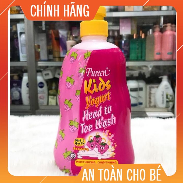 Sữa tắm gội Kids Pureen Yogurt 750ml  đủ mùi dành co bé -an toàn cho làn  da nhạy cảm của bé -lui giữ hương thơm(chính h