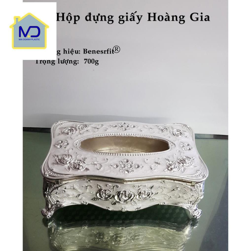 (siêu phẩm) Hộp đựng giấy Hoàng Gia hợp kim (Hàng Thủ Công)