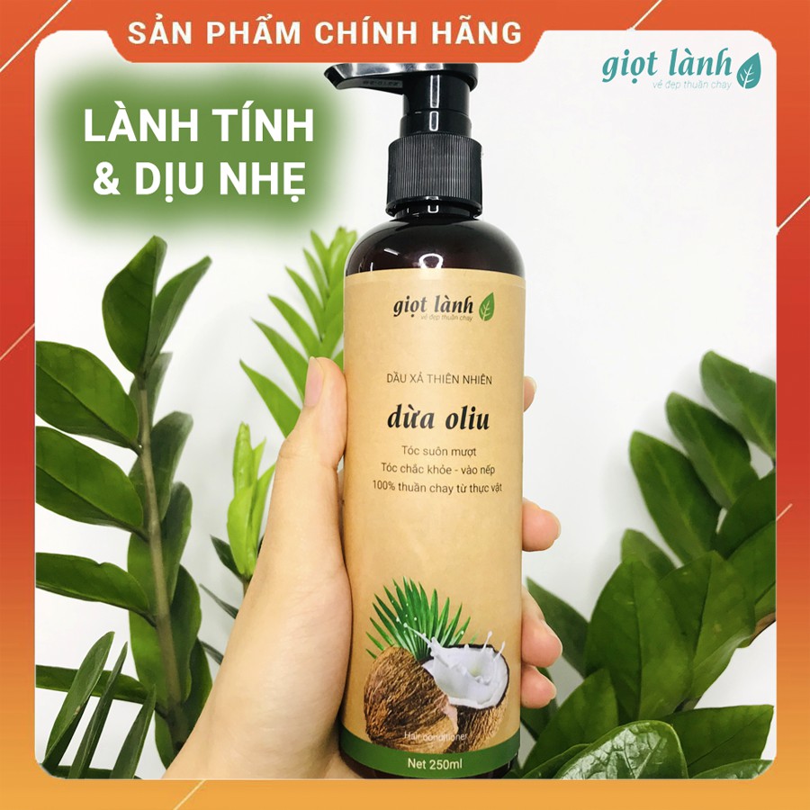 Dầu Xả Thiên Nhiên Dừa Oliu - Giảm Xơ Rối, Chẻ Ngọn Giọt Lành 250ML