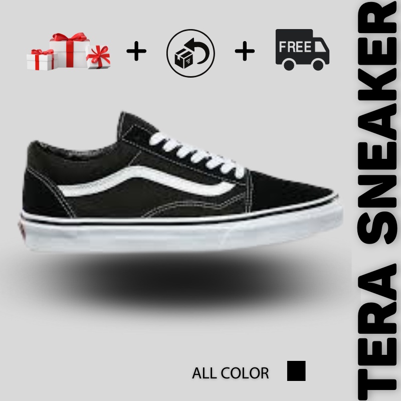 Giày Vans Old Skool Black White, Giày Thể Thao Sneaker Nữ