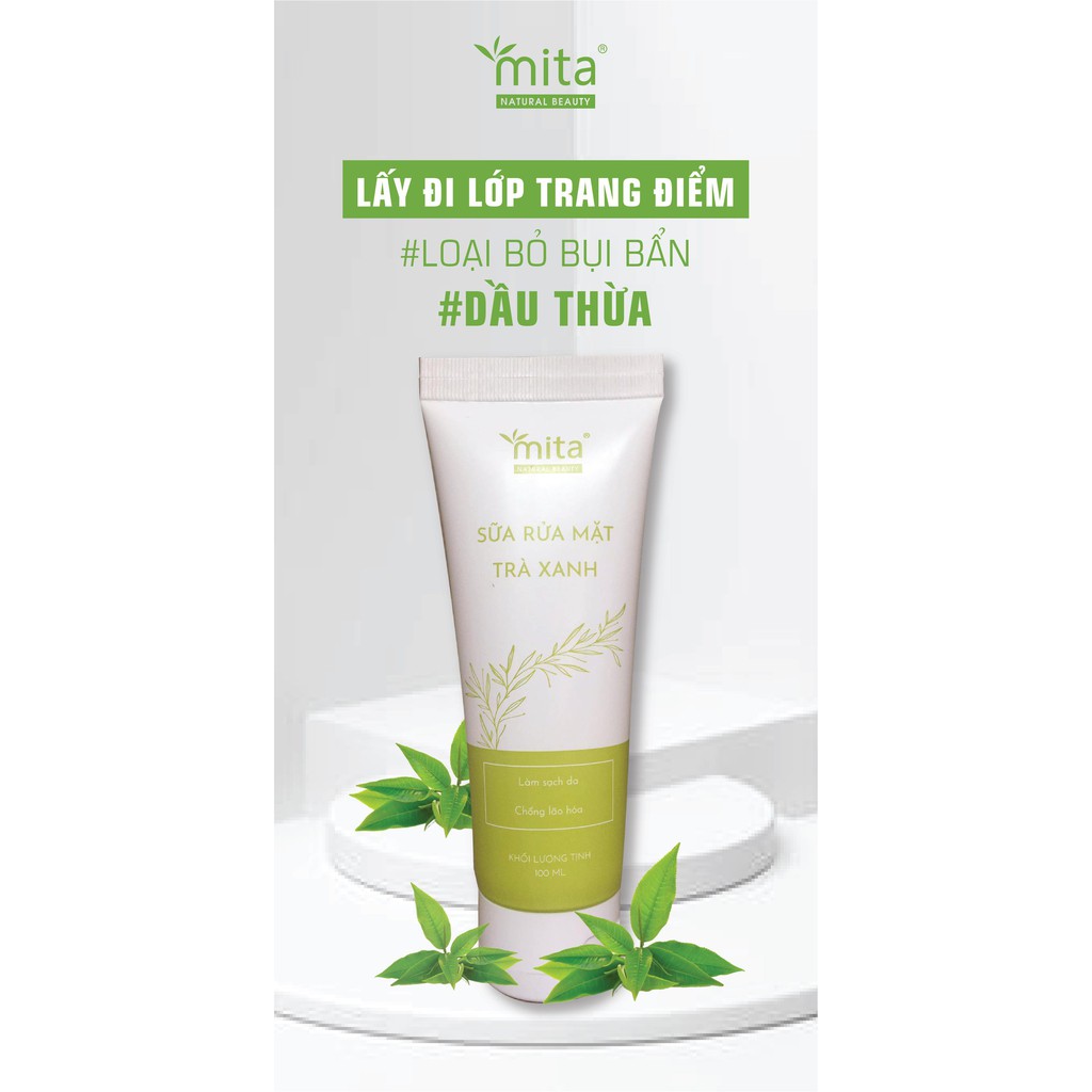 [Bay Mụn Nhanh] Sữa Rửa Mặt Trà Xanh Cho Da Dầu Mụn - MITA (100ml) | BigBuy360 - bigbuy360.vn