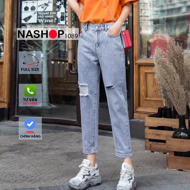 Quần bò baggy nữ quần jean baggy nữ quần jeans nữ lưng cao cạp cao quần nữ đẹp 3 size S M L hot 2021 QT17 nashop 1089