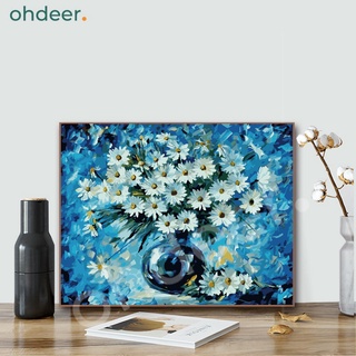 Tranh tô màu theo số | 40*50 | CÓ KHUNG | Bình hoa cúc