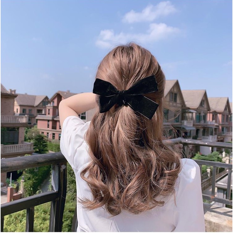 Dây Buộc Tóc Đính Nơ Đáng Yêu Phong Cách Nhật Bản