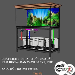Tranh dán hồ cá 3d , hồ cá rồng , la hán , cá dĩa …