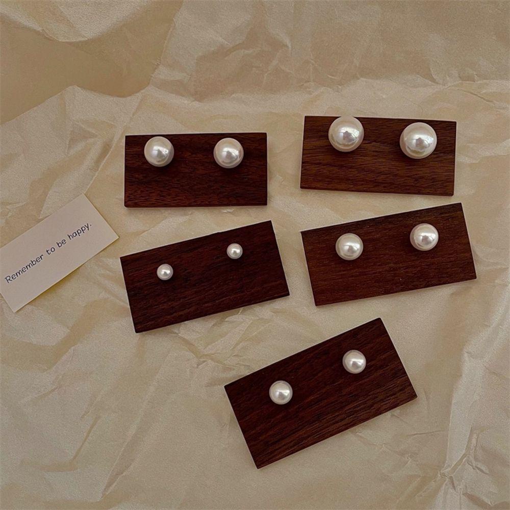 JARRED Bông Tai Hình Tròn Lớn Đính Ngọc Trai Phong Cách Pháp Ngọt Ngào Cho Nữ