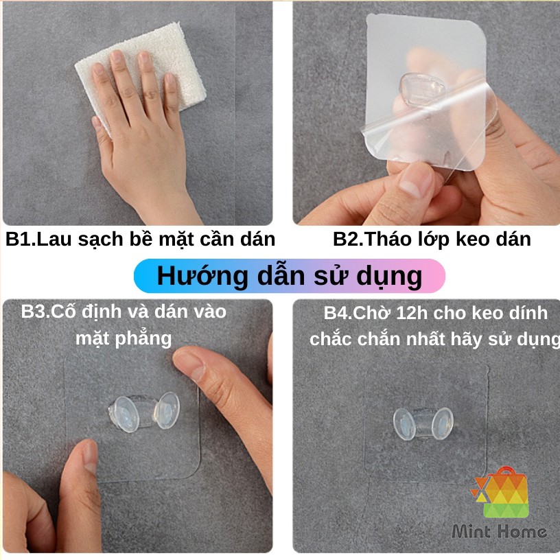 Móc dán tường giữ dây điện, phích cắm, kẹp dây điện, treo đa năng siêu chắc, chịu lực, tiện lợi loại trong suốt