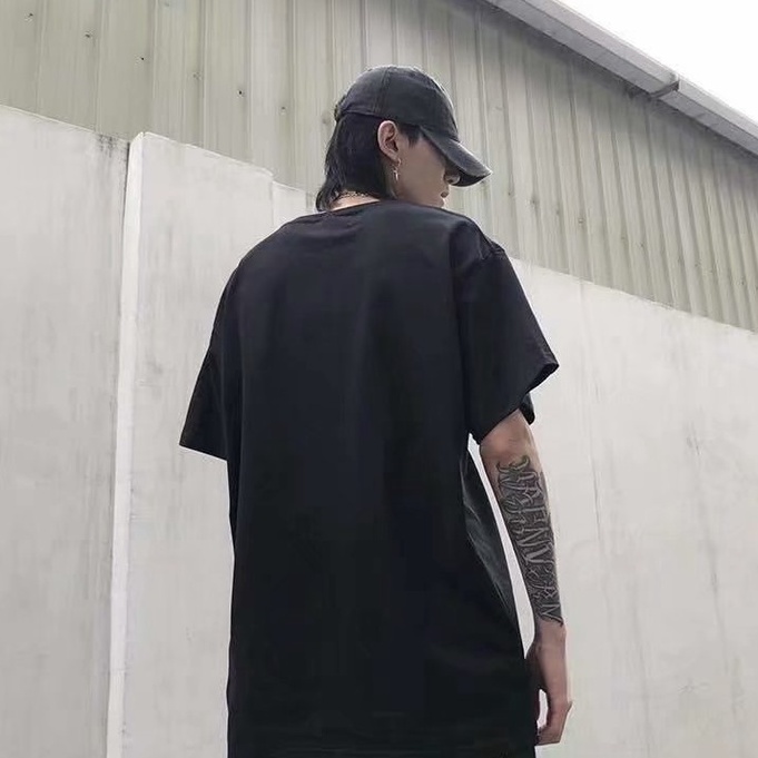 【M-5XL】áo phông đen nam  bigsize áo thun cotton thời trang cổ tròn form rộng in đen simple unisex áo thun mỹ