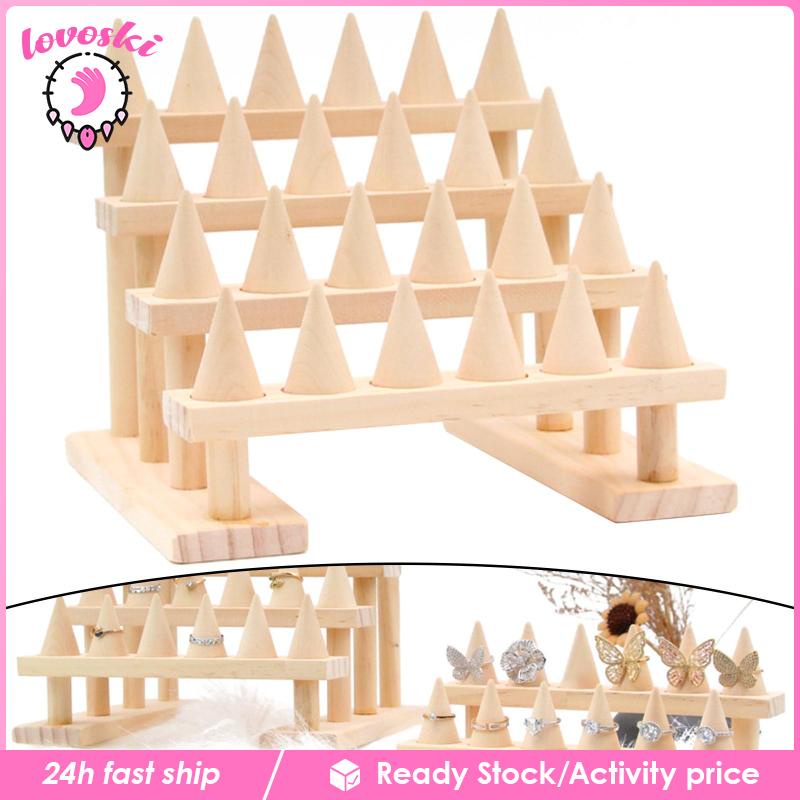 Giá Đỡ Trưng Bày Nhẫn Nhiều Tầng Bằng Gỗ DIY
