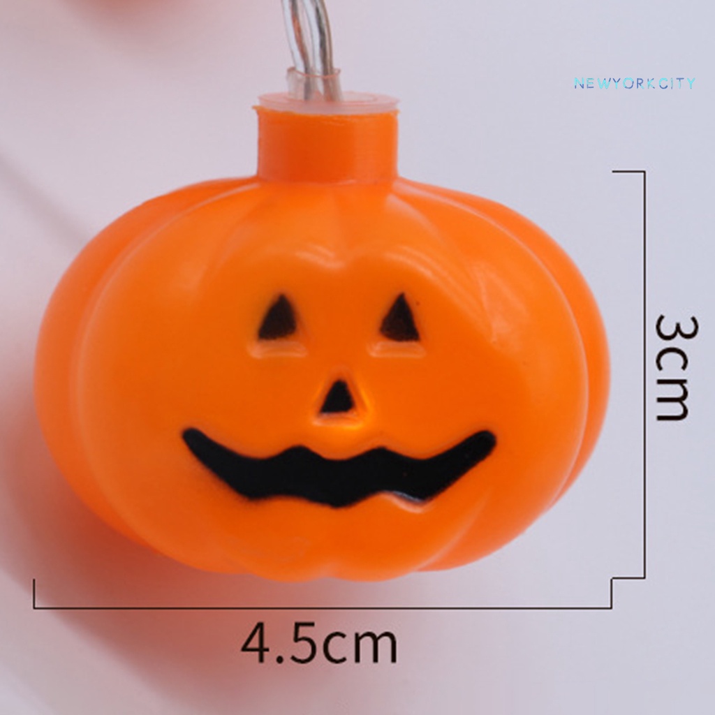 10 / 20 Dây Đèn LED 8 Bóng Hình Bí Ngô Chống Nước Trang Trí Halloween