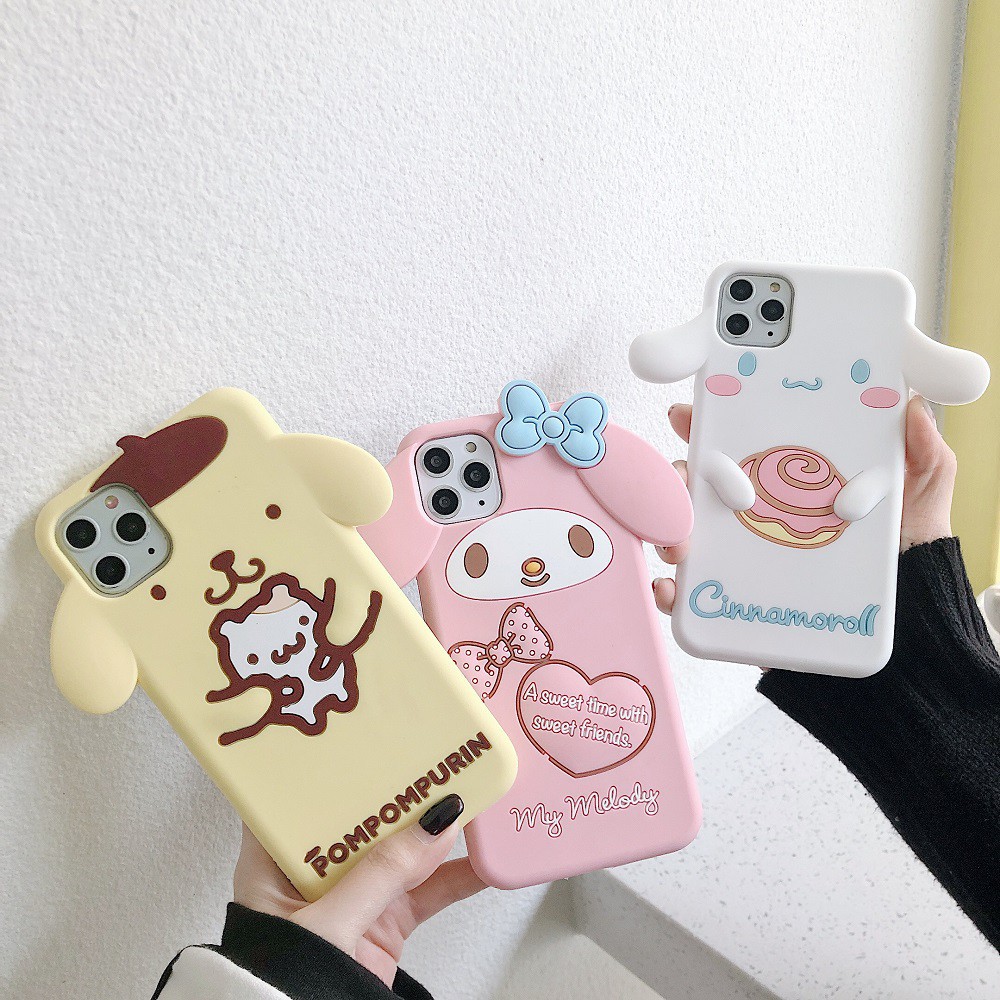 Ốp Điện Thoại Silicon Mềm Hình Cinnamoroll Pompom Cho iPhone 13promax 12promax 11promax X XS XR XS Max 8 7 Plus