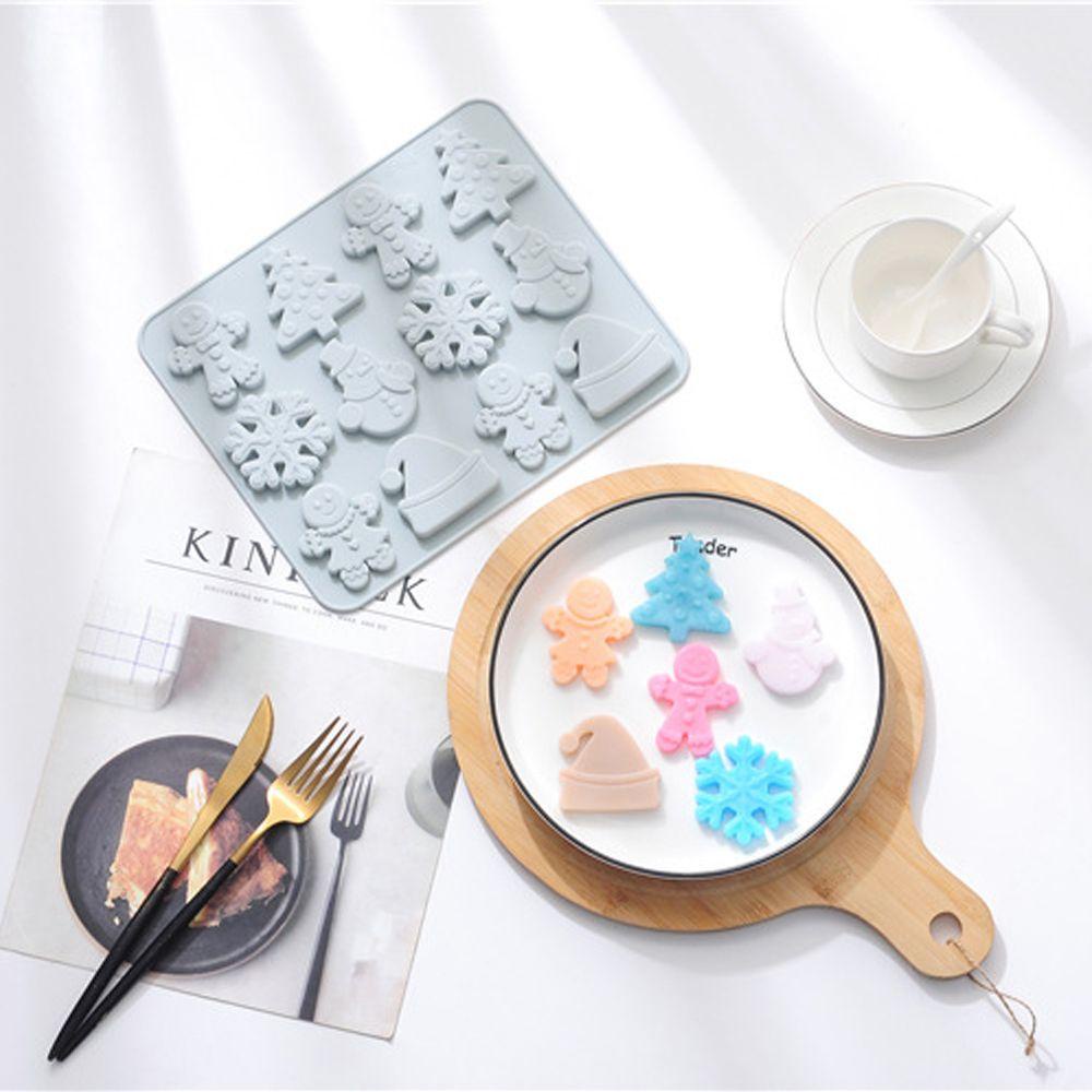 Khuôn Silicone Cấp Thực Phẩm Làm Bánh Kẹo Hình Người Tuyết DIY