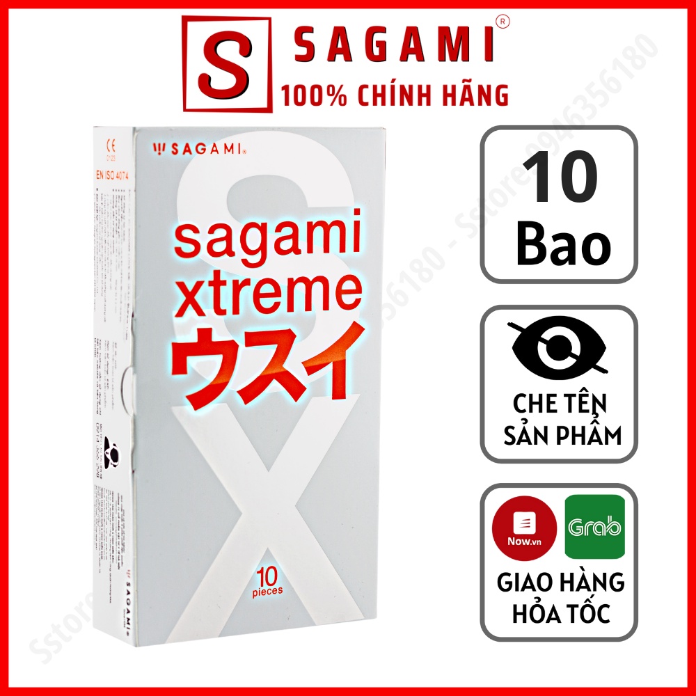 Bao Cao Su Sagami Superthin Mỏng Kiểu Truyền Thống - Kéo Dài Thời Gian - Hộp 10 chiếc BSPT10