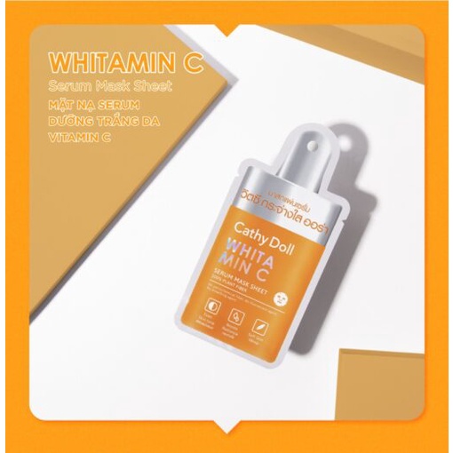 Mặt nạ giấy dưỡng trắng da Cathy Doll Whitamin C Serum Mask Sheet 20g