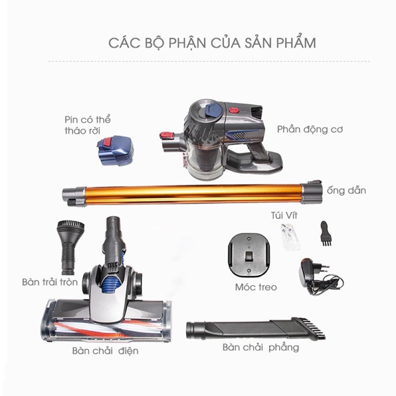 Máy hút bụi cầm tay không dây ZEK-K7, máy hút bụi gia đình giường nệm, sofa, xe hơi công suất cao lực hút siêu mạnh
