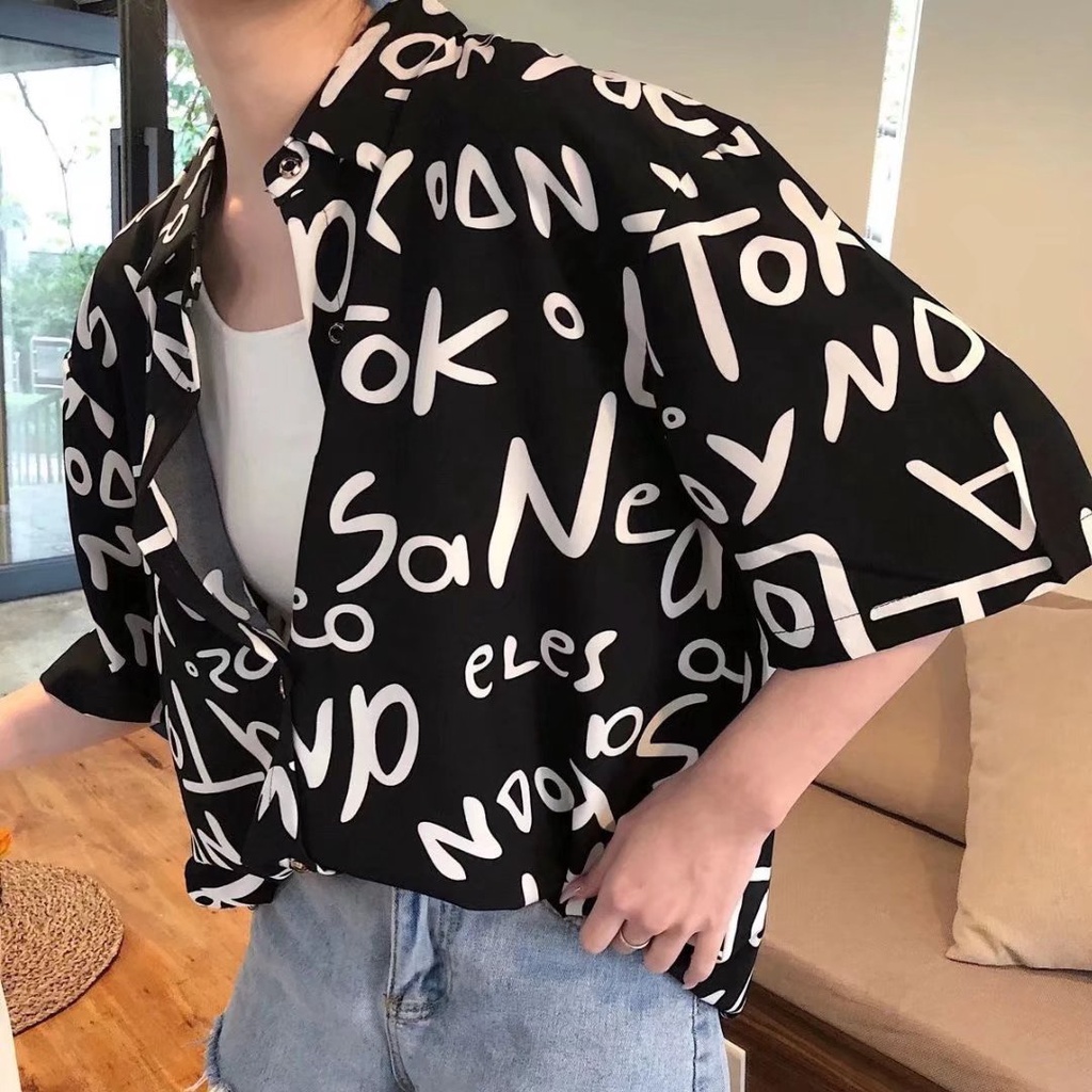 Áo Sơ Mi Tay Ngắn Dáng Rộng In Hoa Thời Trang Đi Biển Mùa Hè Cho Cặp Đôi