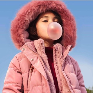 Áo Parka Bé Gái Lót Nhung Hồng Đỗ George