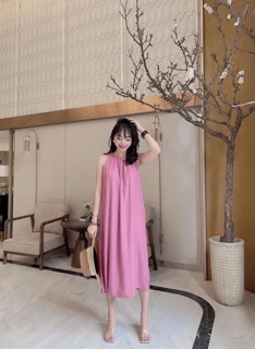 VÁY SUÔNG MAXI CỔ YẾM ĐŨI