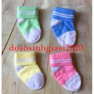 Vớ Sơ Sinh màu len pha lật lai cho bé 0-6th(1 đôi)