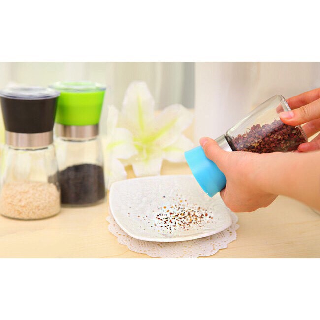 Dụng Cụ Xay Tiêu, Máy Xay Tiêu Cầm Tay Bằng Thuỷ Tinh Trong Suốt