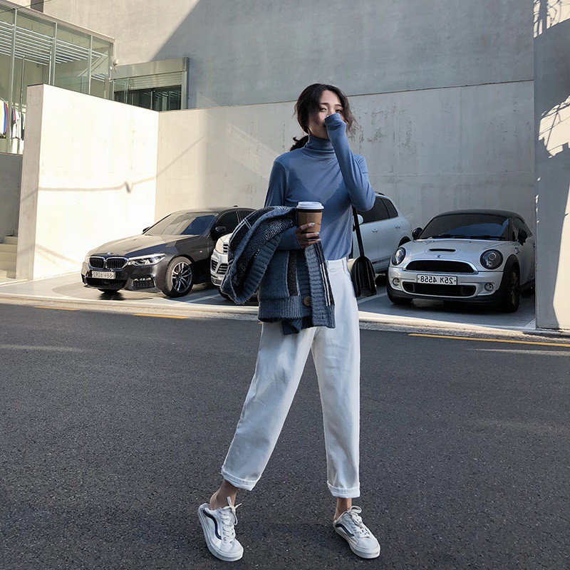 Net celebrity ins high neck bottoming shirt women's autumn and winter 2021 early autumn new jacket with long-sleeved t-s | BigBuy360 - bigbuy360.vn