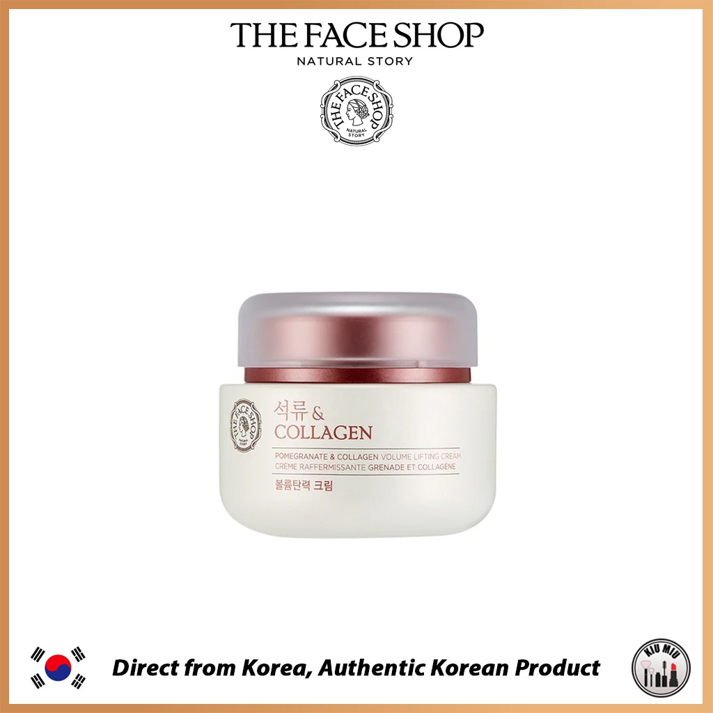 THE FACE SHOP Pomegranate And Collagen Volume Lifting Cream Kem tinh chất hạt lựu và Collagen hỗ trợ nâng cơ mặt 100ml