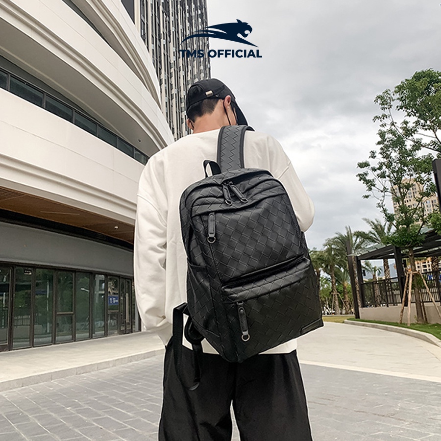 Balo da nam cao cấp cá mập đan chéo nhiều ngăn đựng laptop đi học siêu bền TMSB03