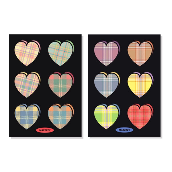 Sticker Dán Trang Trí Hình Trái Tim Kẻ Sọc Caro Xinh Xắn | BigBuy360 - bigbuy360.vn