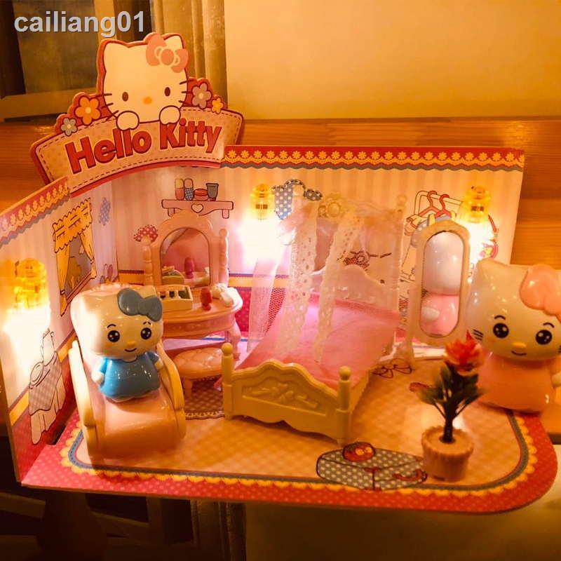 ♂▪Bộ Đồ Chơi Nhà Búp Bê hello kitty Xinh Xắn Dành Cho Bé Gái