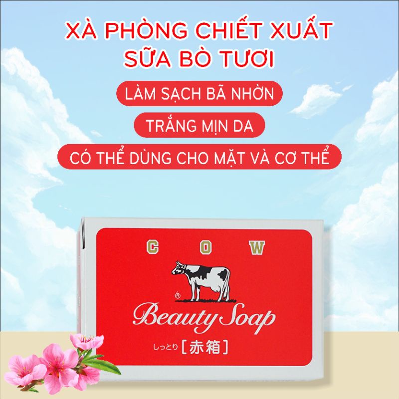 Xà Phòng Rửa Mặt Từ Sữa Bò Tươi Dưỡng Da Sáng Mịn Da Cow Beauty Soap
