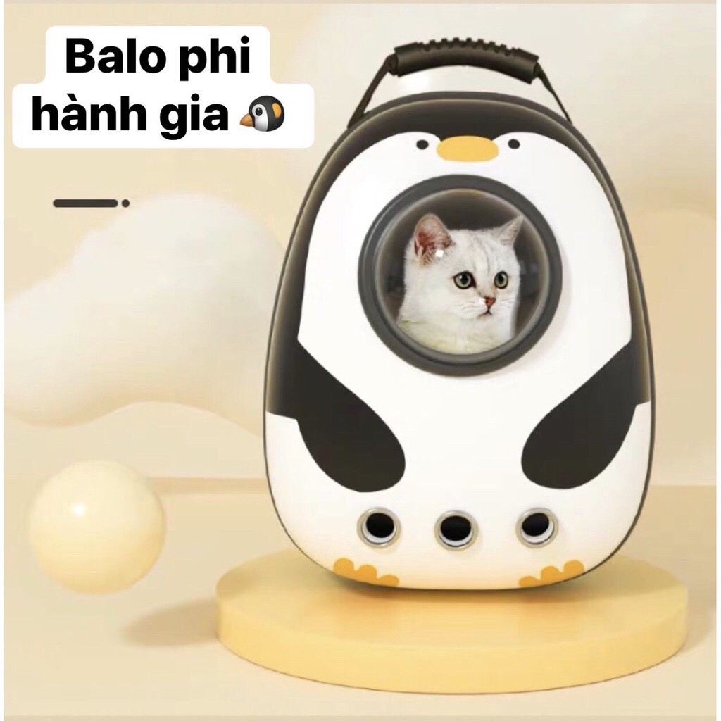 FREESHIP ĐƠN 50K_ Balo phi hành gia chim cánh cụt cho thú cưng dễ thương