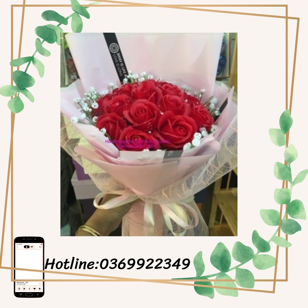 SỈ HOA SÁP BÓ 15 BÔNG, hoa mika sáp - Quà tặng sinh nhật, hội nghị, sự kiện, phụ nữ 20-10,8-3, 20-11