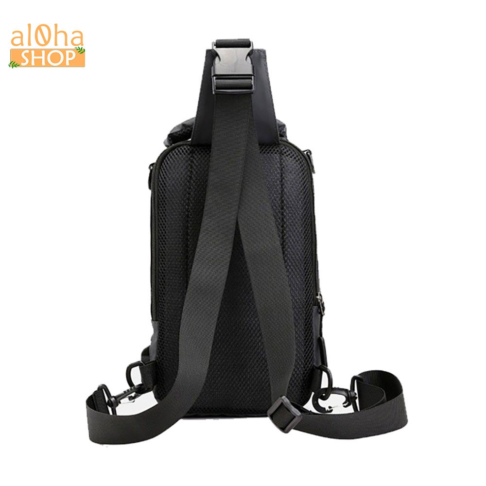 Túi đeo chéo đa năng chống nước, tích hợp dây sạc USB, 4 ngăn, quai đeo tùy chỉnh làm balo bền bỉ unisex nam nữ