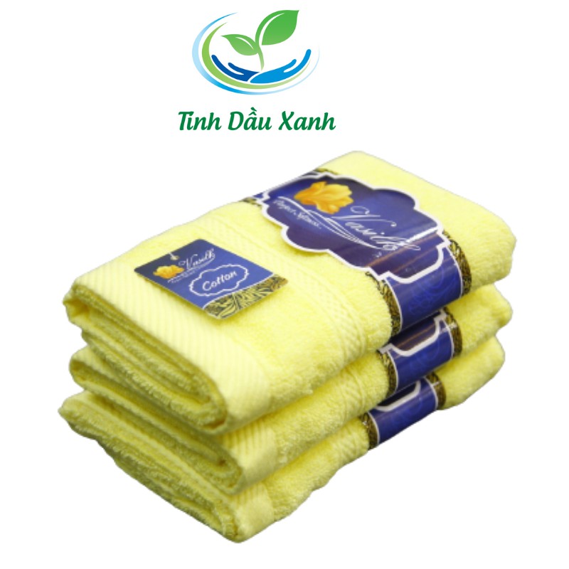 Khăn mặt cao cấp Tinh Dầu Xanh 100% chất liệu cotton vasilk kích thước 28 x40 cm