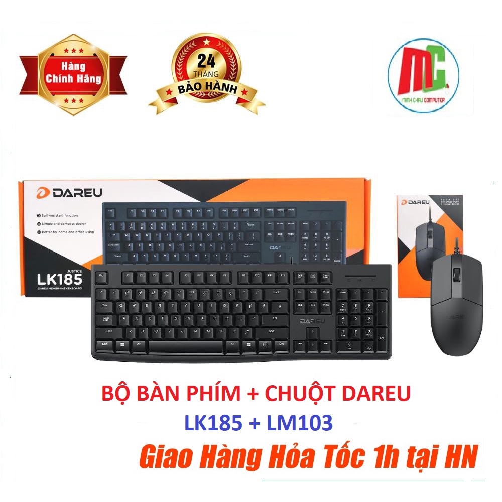 Bộ Bàn Phím và chuột có dây Dareu LK185 + LM103 - Hàng Chính Hãng