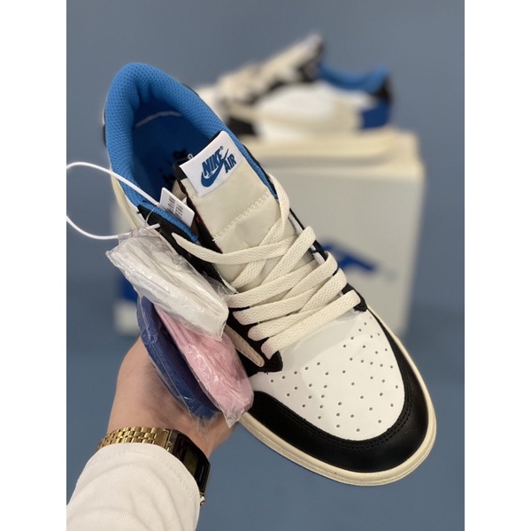 (FREESHIP+HỘP+QUÀ) Giày Thể Thao Air Jordan 1 Low Travis Scott Fragment  Cổ Thấp Màu Xanh đen Siêu Đẹp Sneaker World | BigBuy360 - bigbuy360.vn