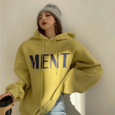 Áo Hoodie Dáng Rộng In Chữ Cá Tính